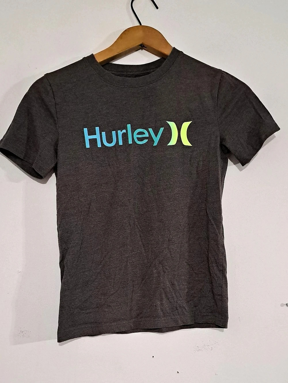 Hurley Short Sleeve Logo Tee Size 10/12 in Gray